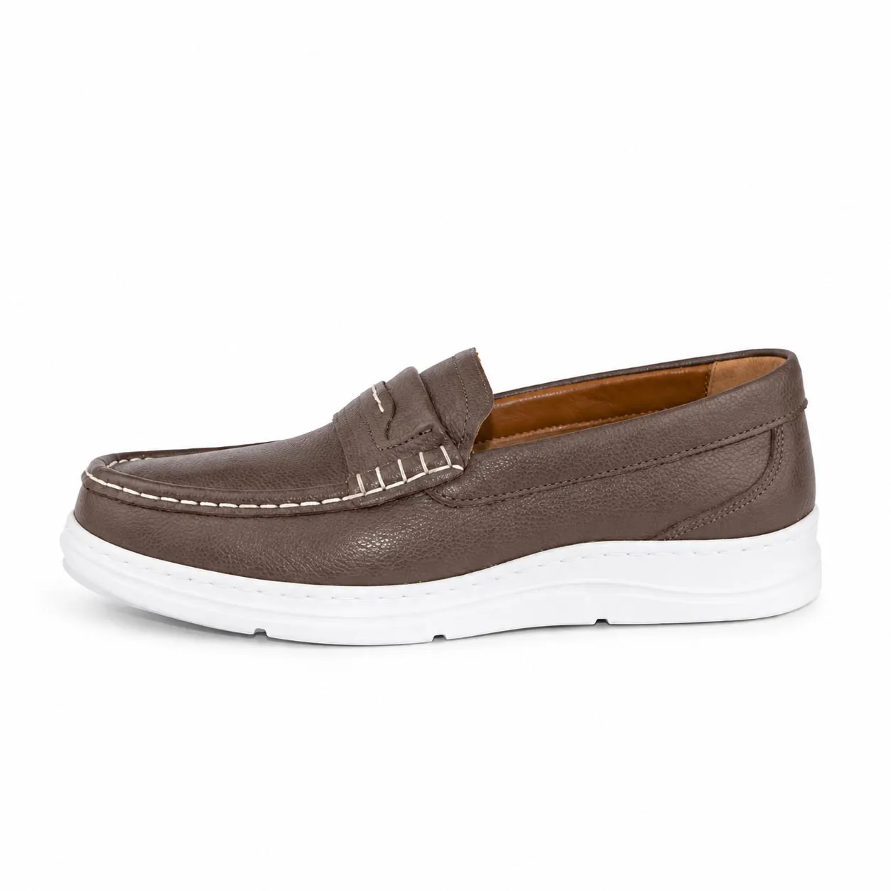 Moccasin pour homme confort sm120 Marron cuir  miniature
